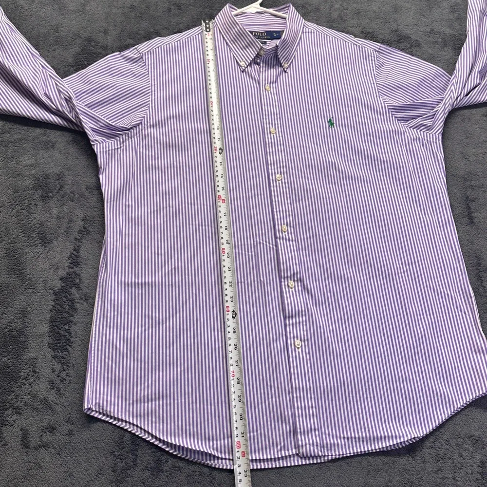 Polo Ralph Lauren Stretch Button Down Shirt Mens XL Purple Striped Classic Fit